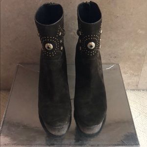 Sigerson Morrison Brown Suede Embellished Boots